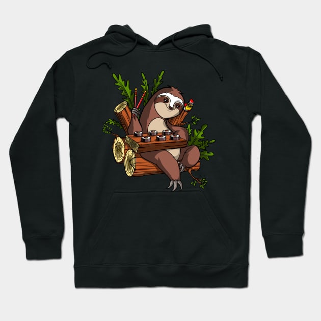 Sloth Eating Sushi Hoodie by underheaven